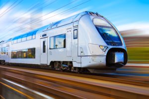 Industrial, Transportation, Oil & Gas - Modern high speed train with motion blur